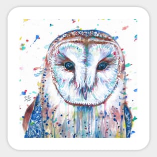 OWL watercolor portrair Sticker